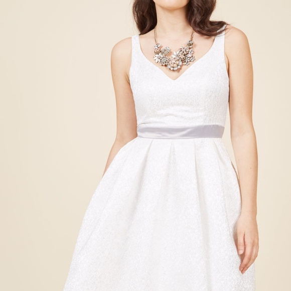 ivory fit and flare dress